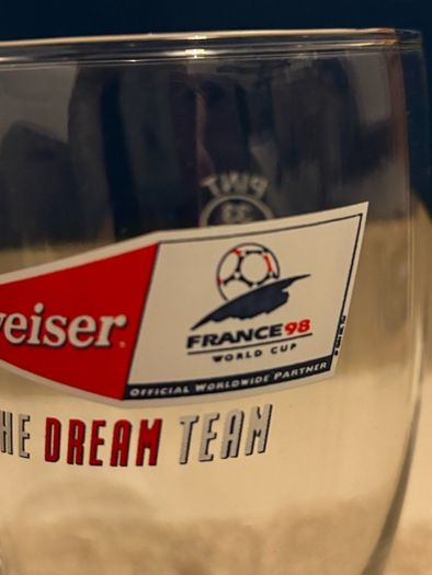 A Pair of Vintage Budweiser France '98 World Cup Pint Glasses