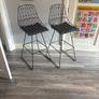 Set of 2 Black Metal Bar Stools Image 2