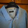 Man's plus size Pre End Blue and white stripe shirt. Image 2