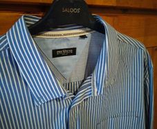 Man's plus size Pre End Blue and white stripe shirt size 45/46, Xxl. Great make, lovely quality Like new.
