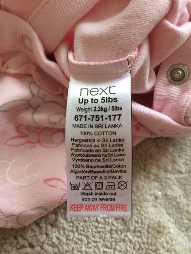 NEXT baby girl sleepsuit