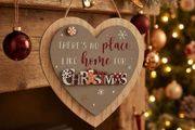 "There's No Place Like Home For Christmas" Gingerbread Heart Plaque