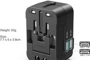 Travel Plug Adapter Worldwide Travel Adaptor with 2 USB Port and AC Socket.