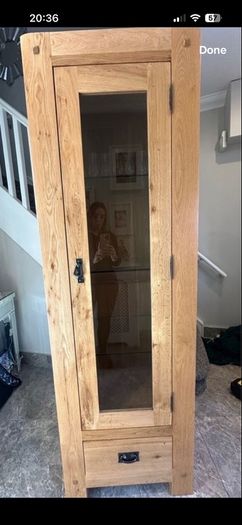 Solid oak glass cabnet