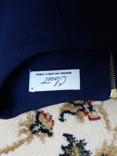 Designer Dress uk8 as new navy with lace