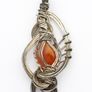 Vintage 925 Sterling Silver & Carnelian Artisan Pendant Image 3