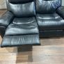 Black leather 2 seater recliner Image 2