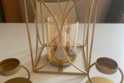 Candle holder with two side candle holders