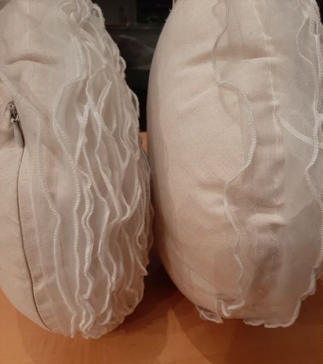 White rose ruffle cushions