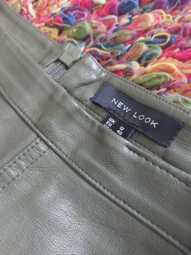 Green leather skirt