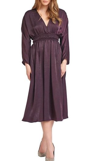 dress New Zara Wine silky/satin finish .