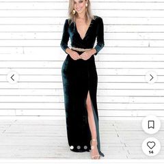 Folkster Loni Gown - Forest Green Size M