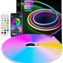 LED Strip Lights 5M,Neon Rope Bluetooth RGBIC Lumi Light Strips with App & Remote,Color Changing Led Lights for Bedroom,Music Sync Dimmable Lighting for Room, Kitchen, Ceiling & Party Decor Image 7