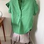 Green linen blouse Uk 8-12 Image 7