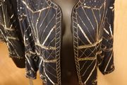 Women's Sequined Navy Dressy Jacket NWT