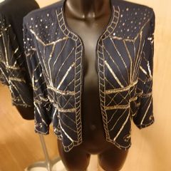 Women's Sequined Navy Dressy Jacket NWT