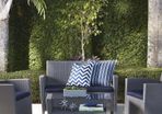 Cosco Malmo 4PC Patio Set - Grey w/ Navy Cushions - 88529GBLEUK