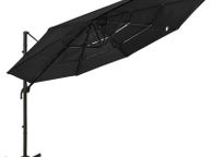 main image for ad 4-Tier Parasol with Aluminium Pole Black 3x3 m