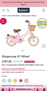 Kid's Bobbin bike - pink 12"
