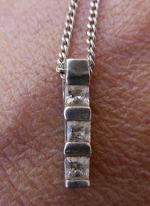 925 Sterling Silver Crystal  Pendent Necklace length 8,5" - 3,1g