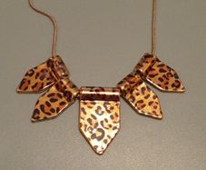 custom necklace with tiger print design