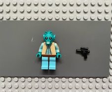 lego Star Wars sw0110 Greedo minifigure- Tan Vest, Sky Blue Legs