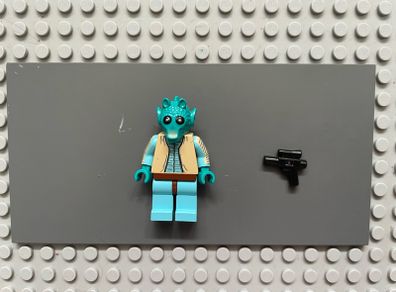 lego Star Wars sw0110 Greedo minifigure- Tan Vest, Sky Blue Legs