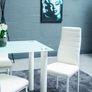 Compact Glass Dining Table Set Seats 4, White Image 2