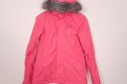 O'Neill Fifty 2 Series Coral Pink Fur Trim Hooded Waterproof Ski Snowboard Jacket Size XS