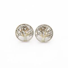 Vintage 925 Sterling Silver Tree Of Life Earrings