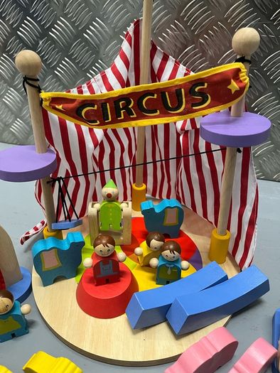 Children's Wooden Heart Circus Playset