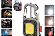 Mini COB LED Flashlight Keychain Lights Screwdriver Emergency Wrench Hammer Portable Key Ring Work Light Torch Outdoor Camping