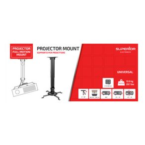 Universal Full Motion Projector Mount with 360 Rotation Superior Electron