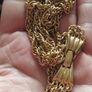 Vintage gold tone multi chain necklace with beautiful clasp. Image 4
