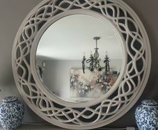 Stunning Celtic Lacing Large Mirror hand painted in Farrow & Ball Elephant's Breath