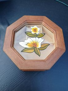 Octagon Stained Glass Window Jewelry Box