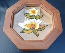 Octagon Stained Glass Window Jewelry Box