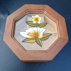 Octagon Stained Glass Window Jewelry Box