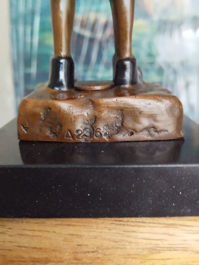 Smoking Boy - Cold Painted Bronze, Marble, Signed