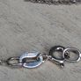 Vintage Sterling Silver 925 Teardrop Blue Stone & Marcasite Pendant Necklace with Box Image 4