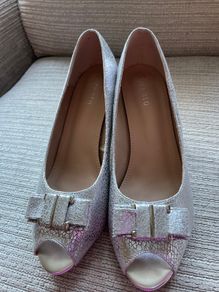 Sorento Silver Peeptoe Shoes - Size 40