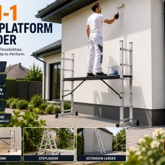 Ladder Scaffold Platform Aluminium Multi-Purpose Folding Ladder