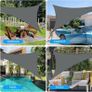 Sun Shade Sail Waterproof Outdoor Garden Patio Party Sunscreen Awning 2x2x2m Triangle Canopy 98% UV Block with Free Rope, Cream Image 4