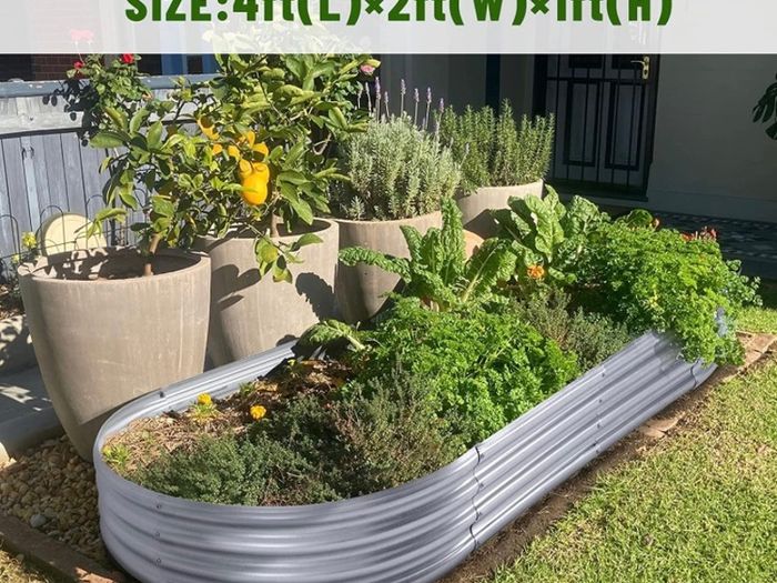 Galvanized Raised Garden Bed Kit, Galvanized Planter Raised Garden Boxes Outdoor, Oval Large Metal Raised Garden Beds for Vegetables (FREE POSTAGE)