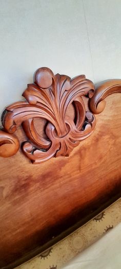 Beautiful Carved Wooden Headboard