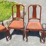 6 Hardwood Vintage Dining Chairs Image 4