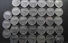 33 Irish Coins @ 5 Pence (1992-2000)