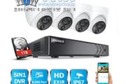 27655 ANNKE 8CH 5MP Lite Security Camera System DVR - 4PCS 5MP Dome Surveillance CCTV Kit