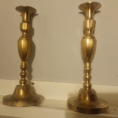 Antique Brass Candleholders