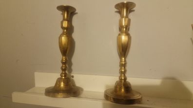 Antique Brass Candleholders